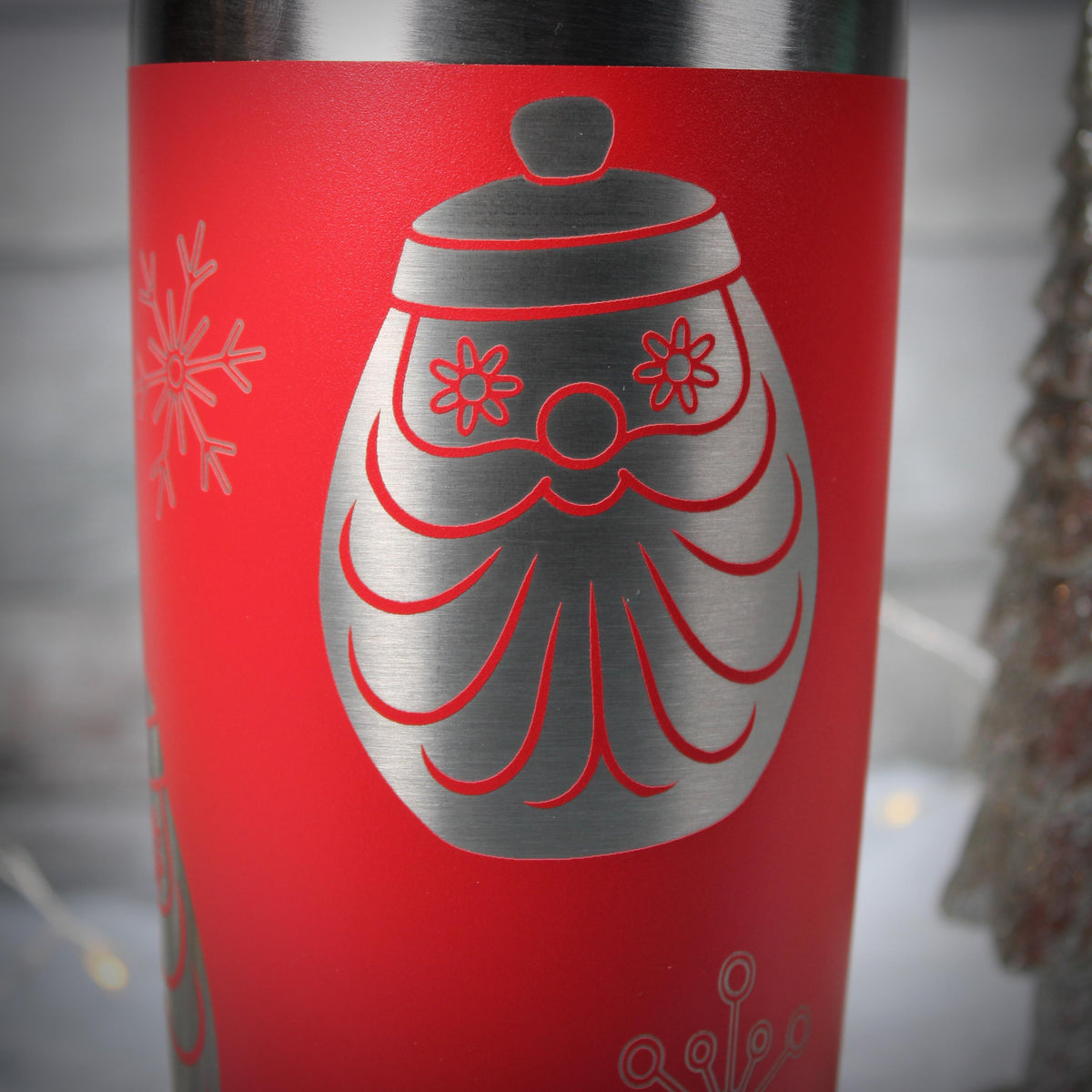 Mid Century Modern Santa Tumbler – Holt Howard Inspired Laser Engraved Christmas Travel Mug