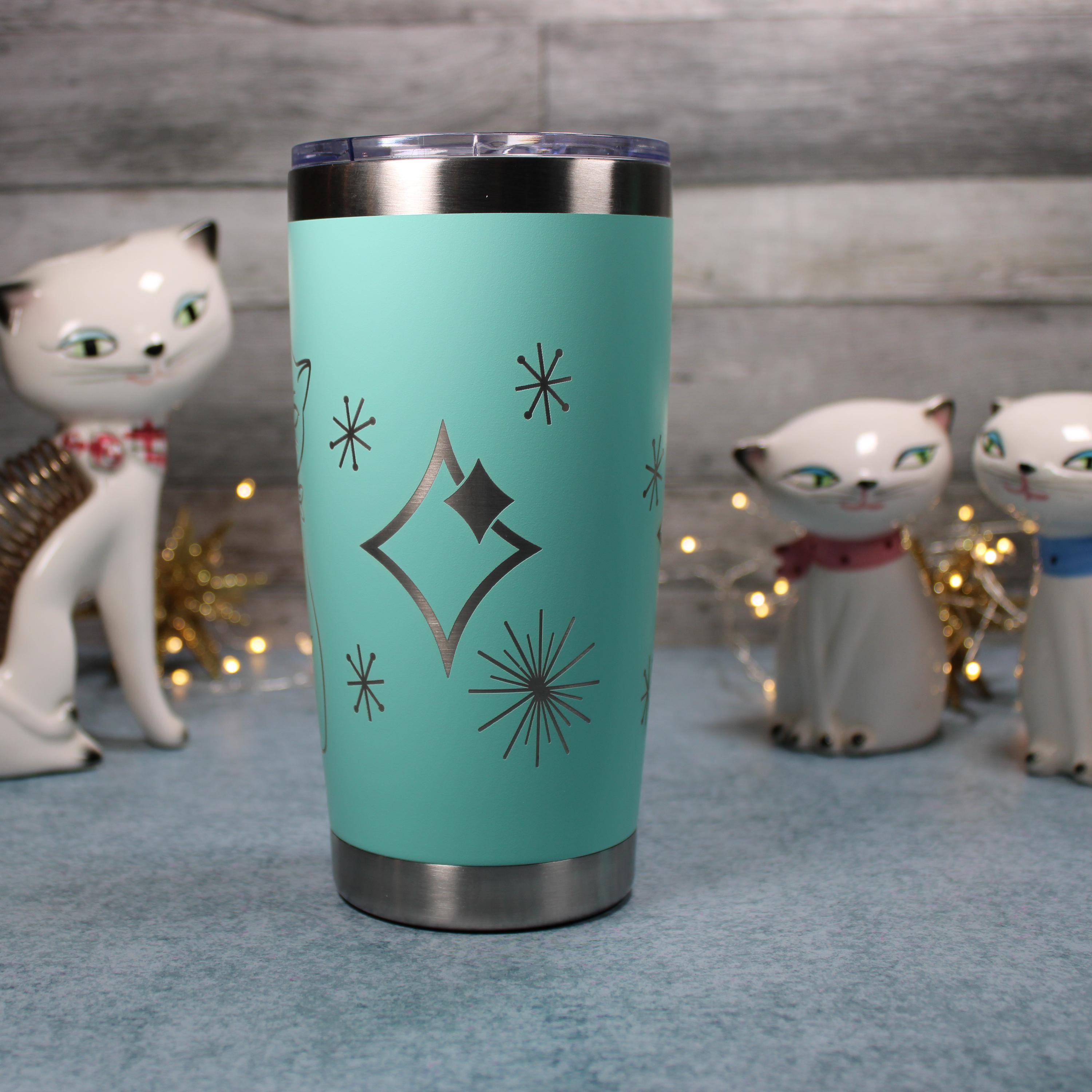Mid-Century Cozy Kittens 20oz Stainless Steel Tumbler