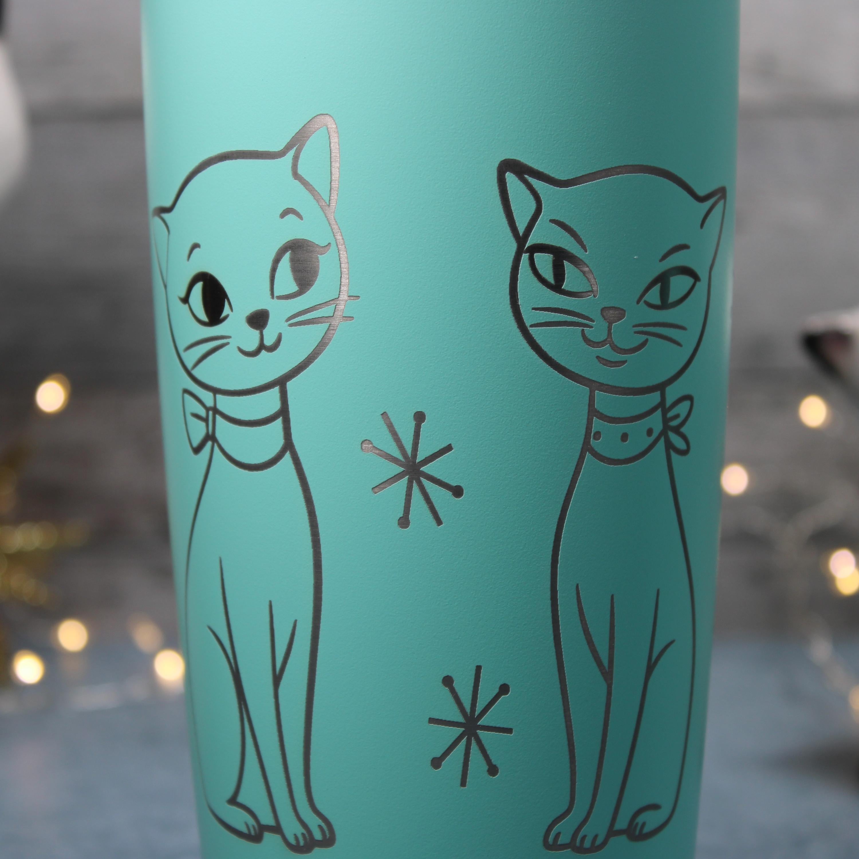 Mid-Century Cozy Kittens 20oz Stainless Steel Tumbler