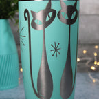 Mid Century Modern Cat Tumbler – Atomic Teal, Sexton Style 20oz Travel Mug
