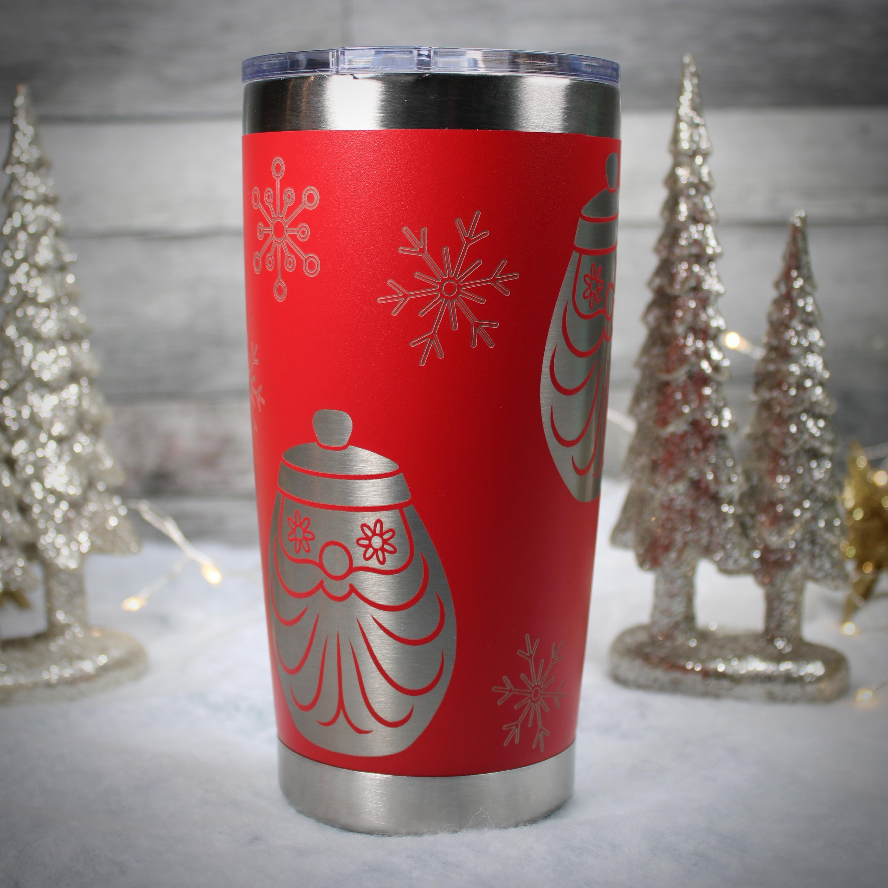 Mid Century Modern Santa Tumbler – Holt Howard Inspired Laser Engraved Christmas Travel Mug