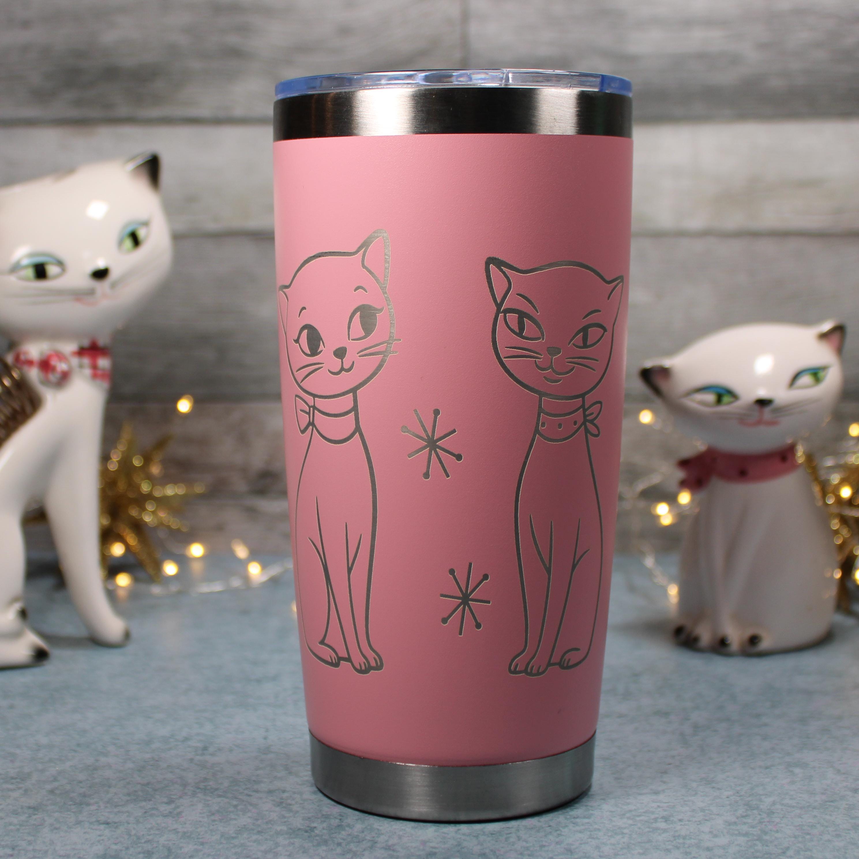 Mid-Century Cozy Kittens 20oz Stainless Steel Tumbler