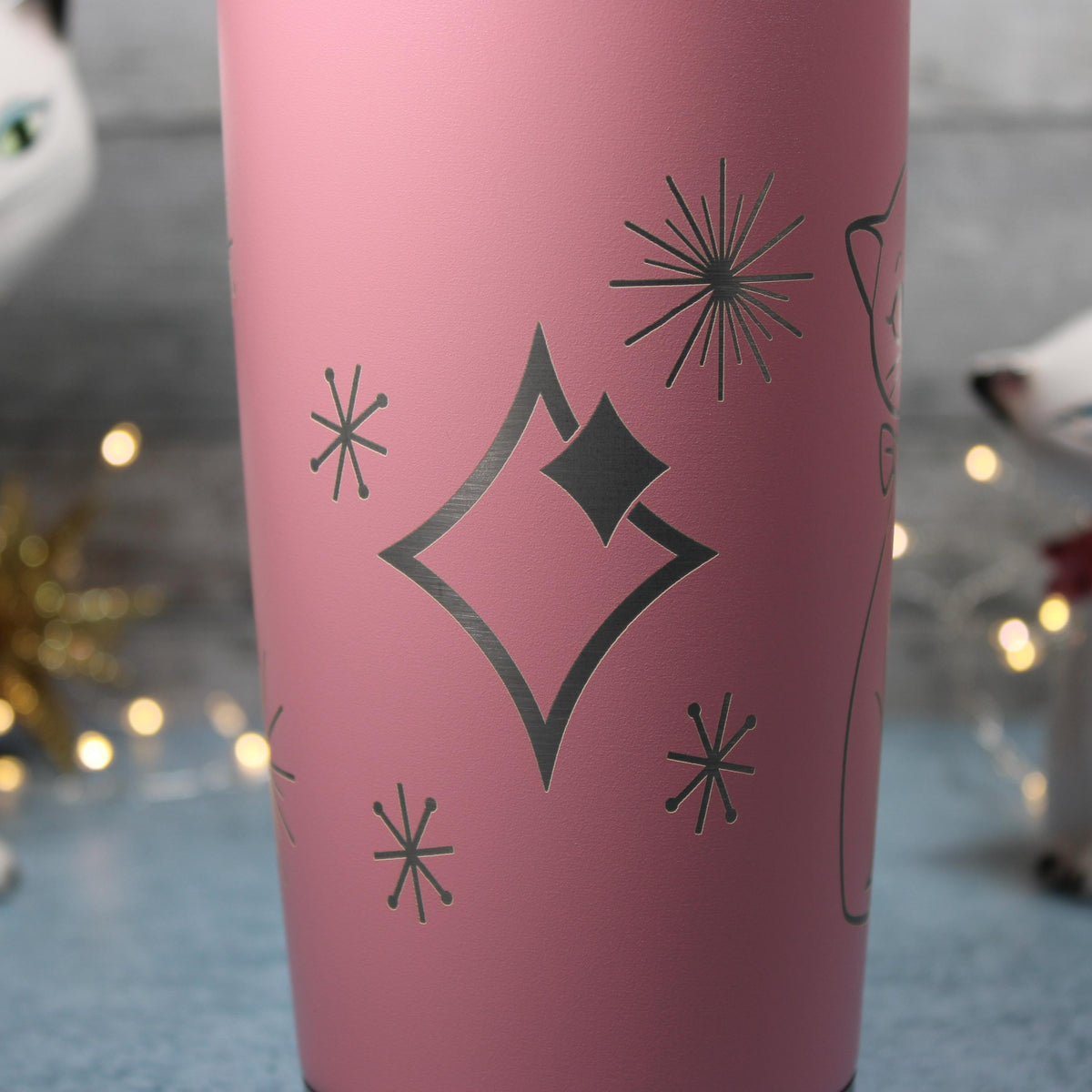 Mid-Century Cozy Kittens 20oz Stainless Steel Tumbler