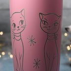 Mid-Century Cozy Kittens 20oz Stainless Steel Tumbler