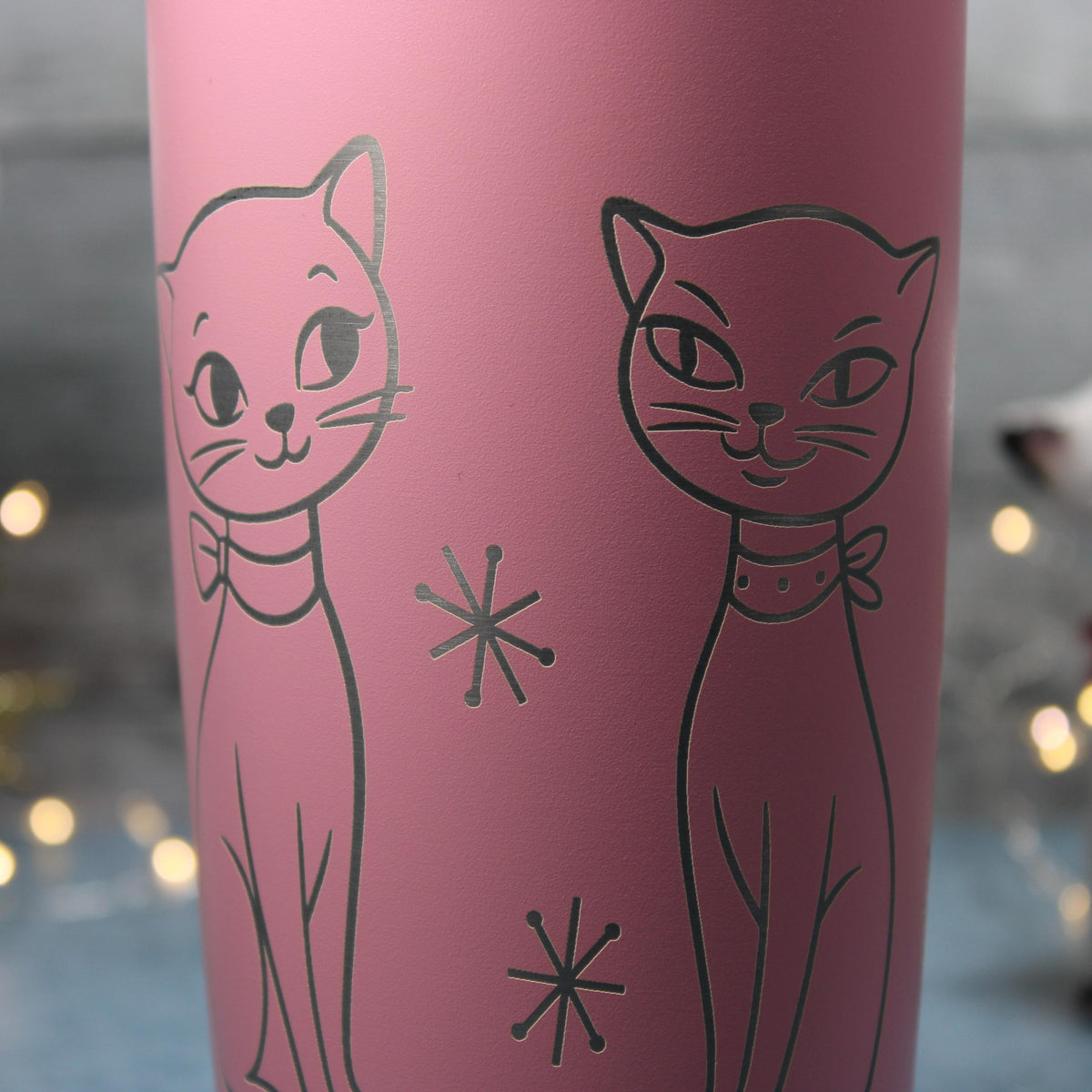 Mid-Century Cozy Kittens 20oz Stainless Steel Tumbler