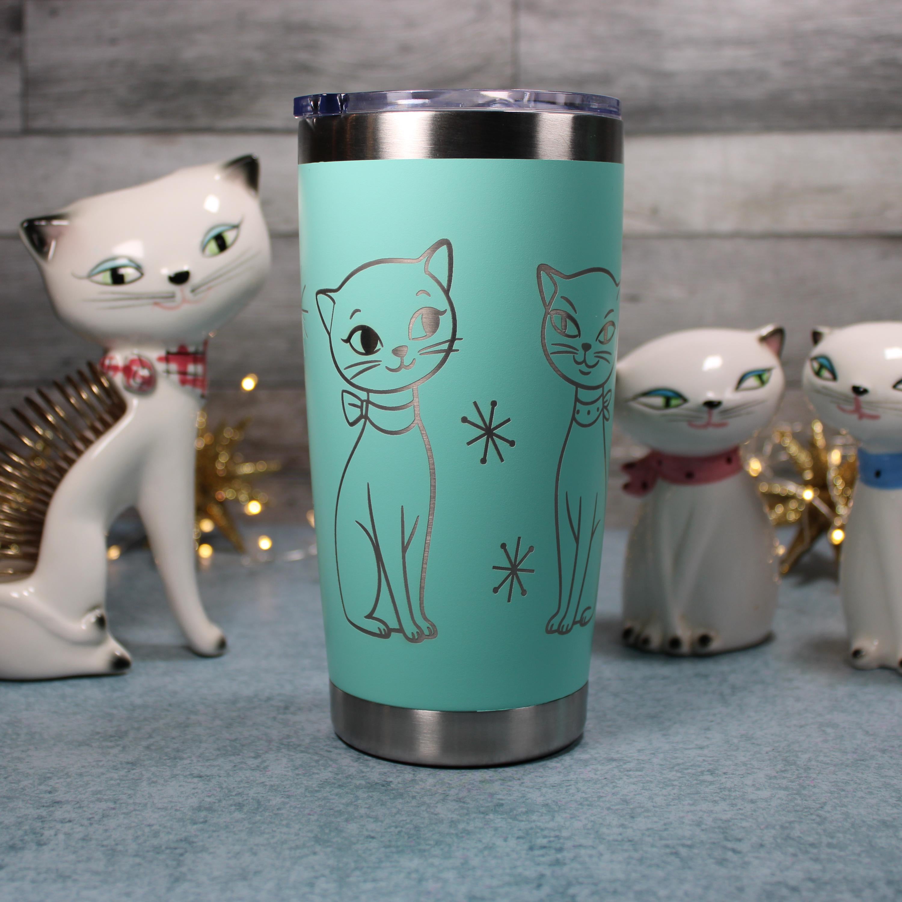 Mid-Century Cozy Kittens 20oz Stainless Steel Tumbler