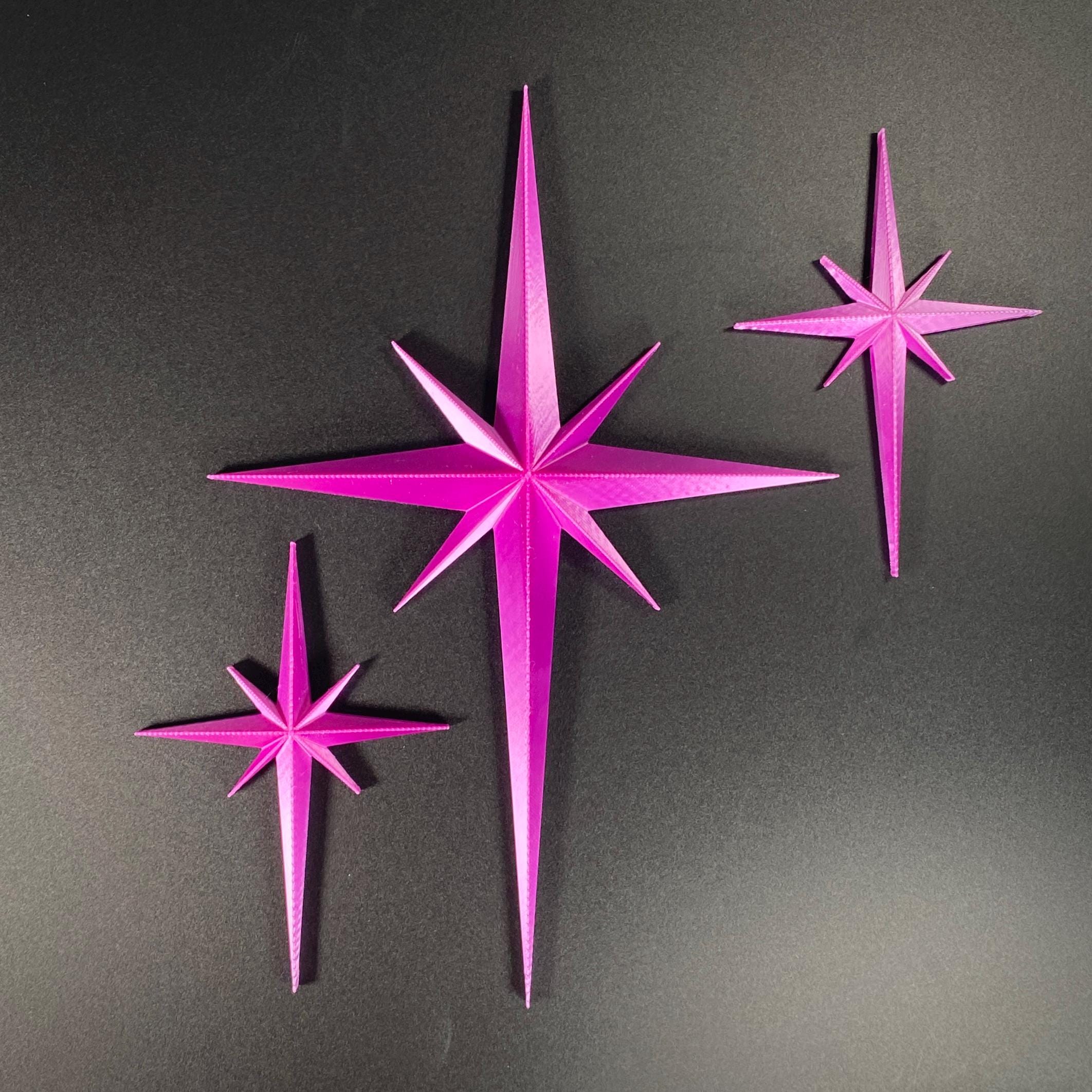 AtomCat Starburst Series – Retro Atomic Wall Decor – Magnetic MCM Starburst Set – 3 Piece Mid Century Modern Accent Set