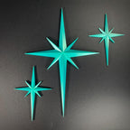 AtomCat Starburst Series – Retro Atomic Wall Decor – Magnetic MCM Starburst Set – 3 Piece Mid Century Modern Accent Set