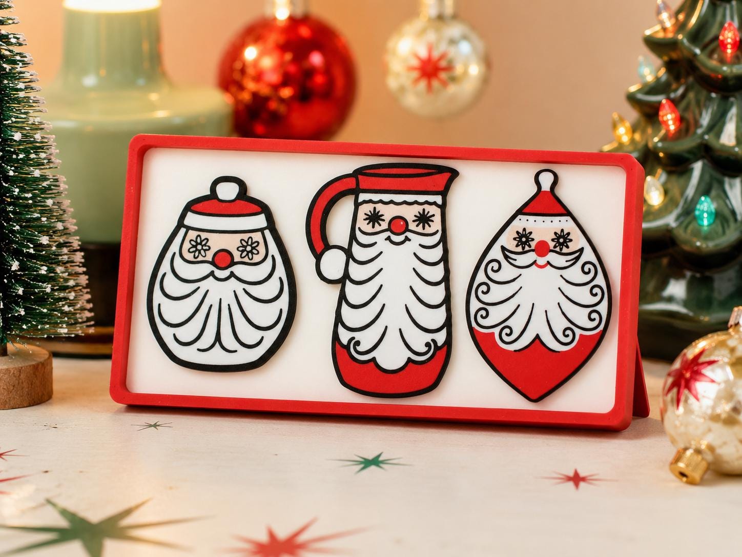 Holiday Trio Frame Art Piece - Holt Howard Inspired