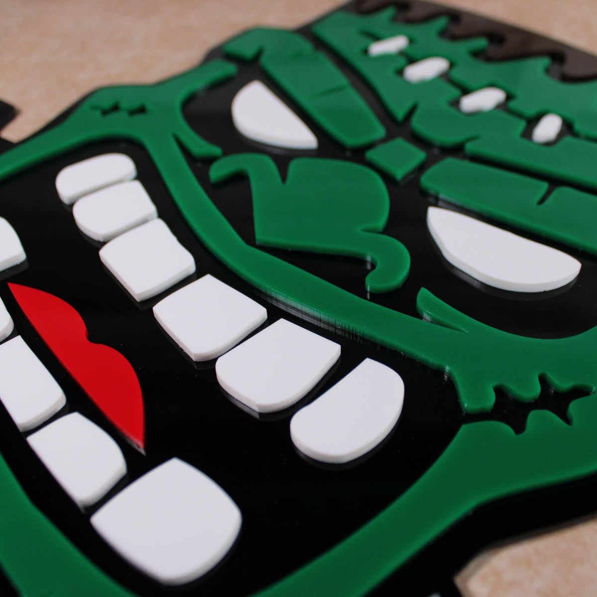 Franky Halloween Acrylic Wall Art – Retro Frankenstein Monster Décor – Spooky 12x12 Acrylic Halloween Sign