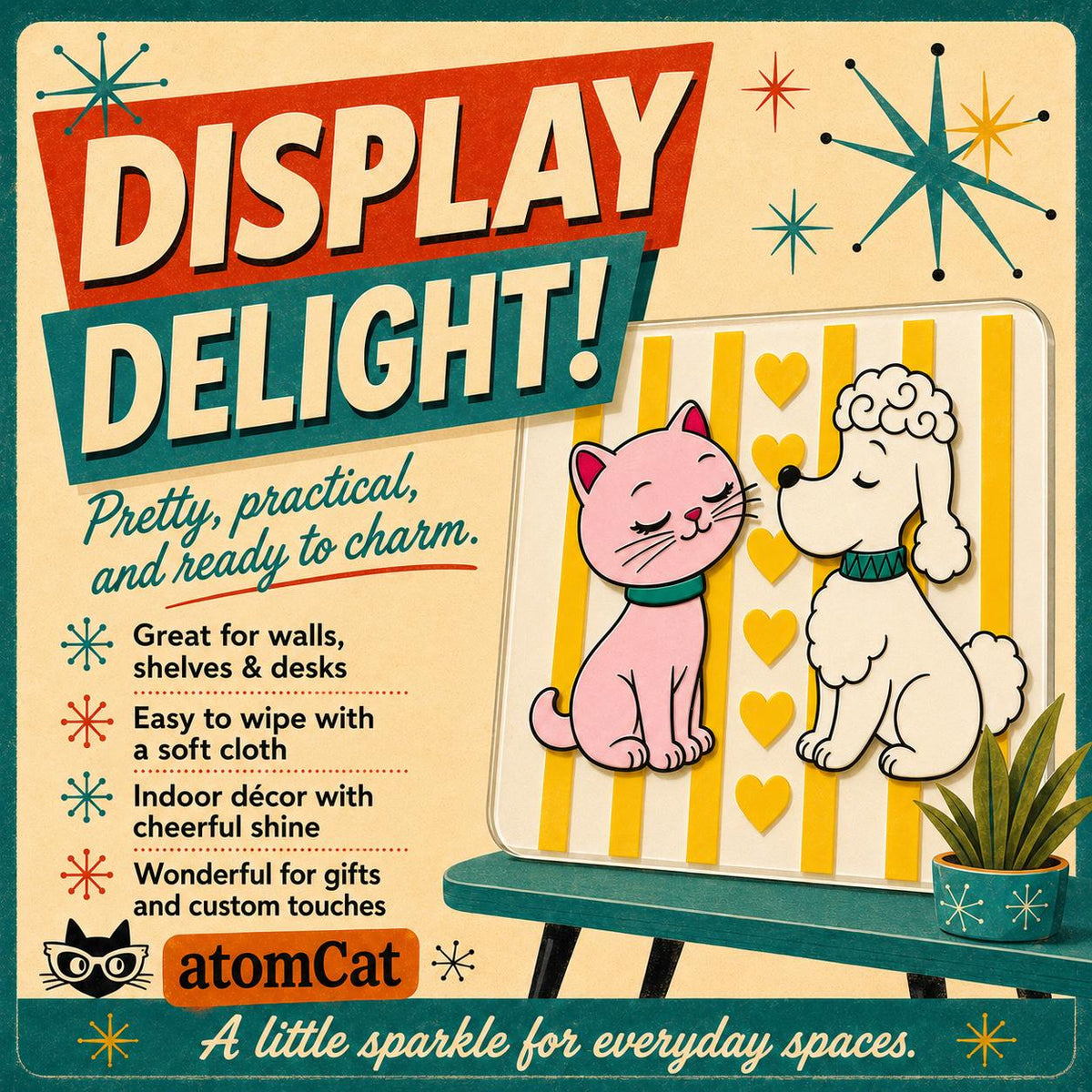 Satellite Parade - MidMod Kitschy Acrylic Art