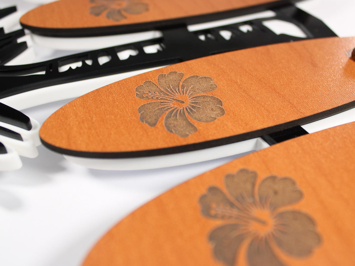 Hawaiian Surfboard Coat Rack, Mid Century Modern Wall Hooks, Tropical Entryway Organizer, Retro Surf Decor, Acrylic Coat Hanger
