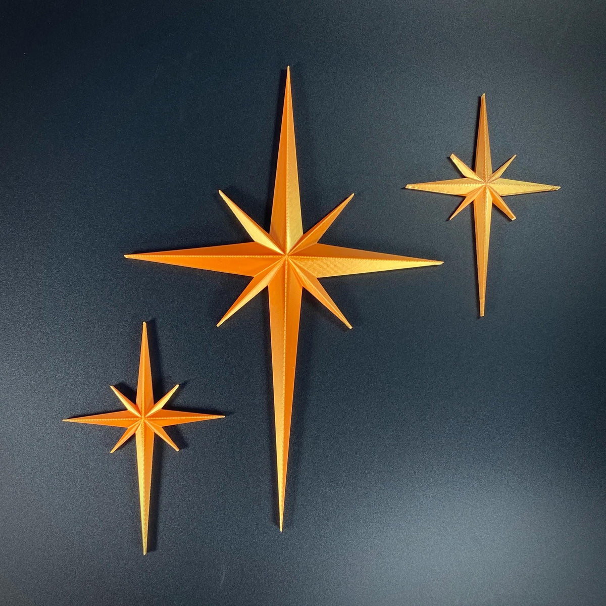 AtomCat Starburst Series – Retro Atomic Wall Decor – Magnetic MCM Starburst Set – 3 Piece Mid Century Modern Accent Set