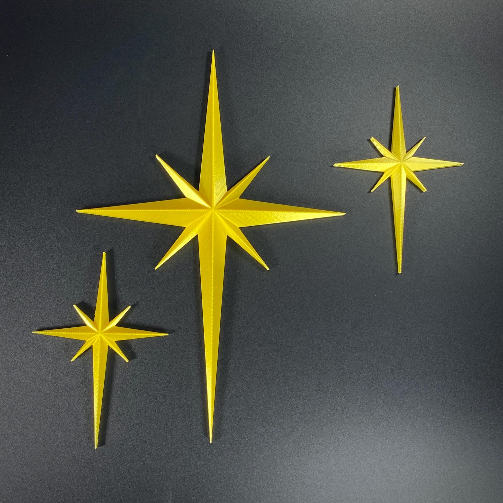 AtomCat Starburst Series – Retro Atomic Wall Decor – Magnetic MCM Starburst Set – 3 Piece Mid Century Modern Accent Set