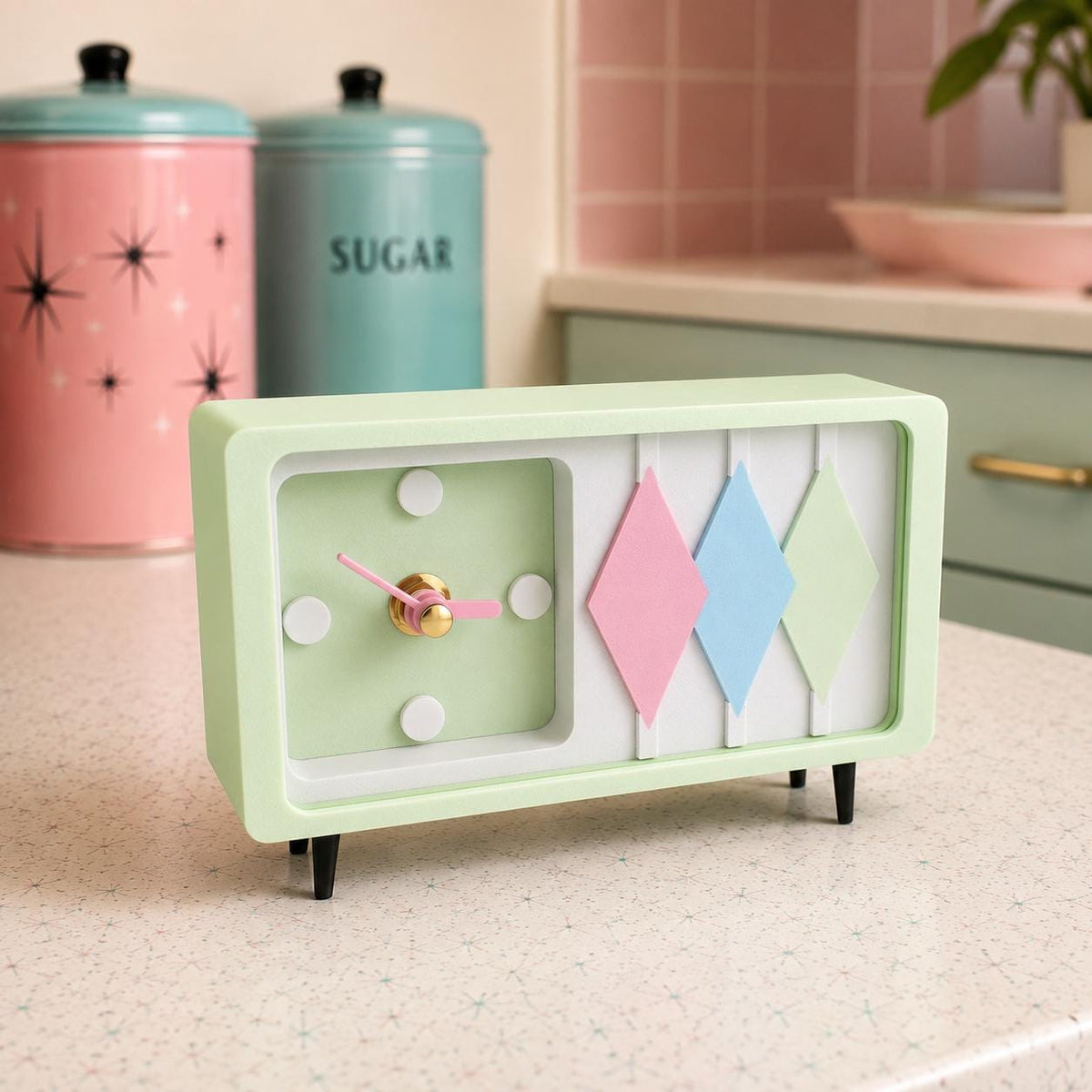 Diamonds Design Clock - Desk and Tabletop