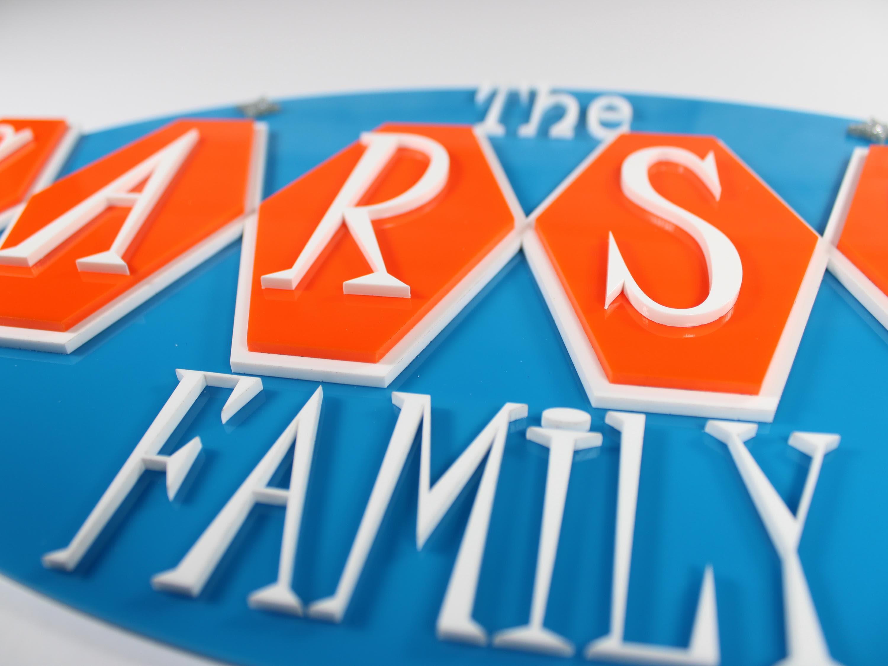Personalized Family Marquee Sign, Retro Mid Century Modern Acrylic Family Sign, Custom Indoor Outdoor Wall Decor