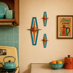 Atomic Shields – Mid Century Modern Starburst Wall Art – Retro Atomic Decor – Acrylic & PLA Wall Art – Set of 3 or Individual