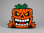 Grin & Gourd Halloween Wall Art, Spooky Pumpkin Acrylic Decor, Retro Jack O Lantern, Vintage Halloween Decoration