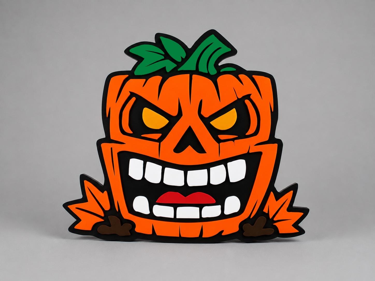 Grin & Gourd Halloween Wall Art, Spooky Pumpkin Acrylic Decor, Retro Jack O Lantern, Vintage Halloween Decoration