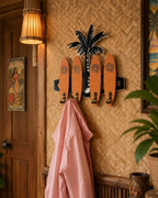 Hawaiian Surfboard Coat Rack, Mid Century Modern Wall Hooks, Tropical Entryway Organizer, Retro Surf Decor, Acrylic Coat Hanger