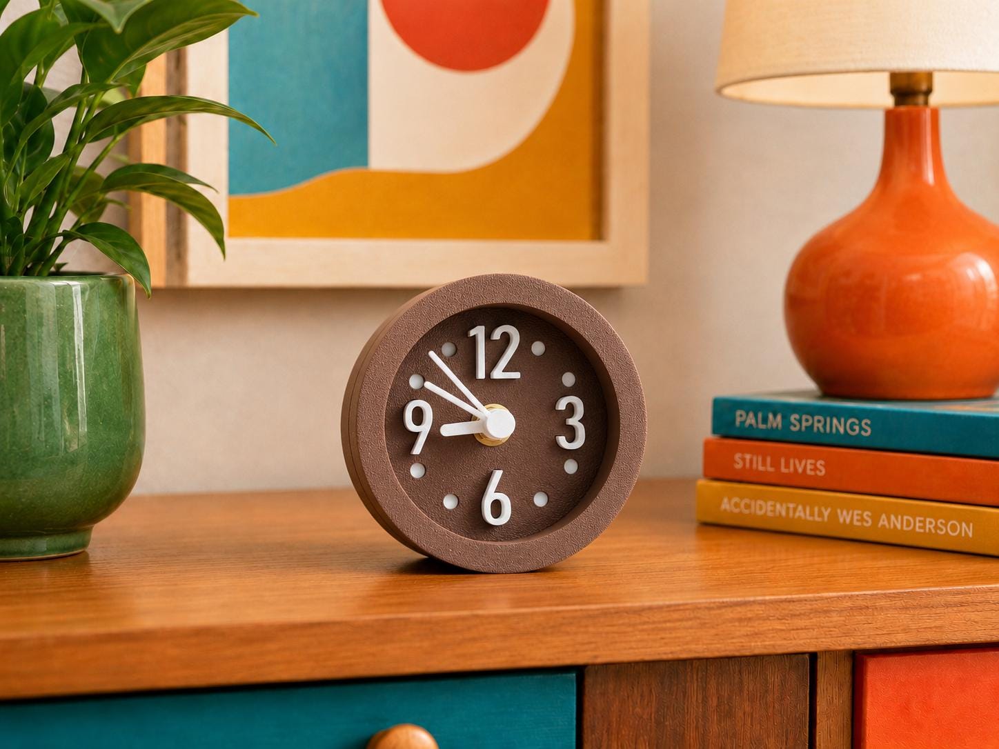 Cocoa Cream Dot Clock