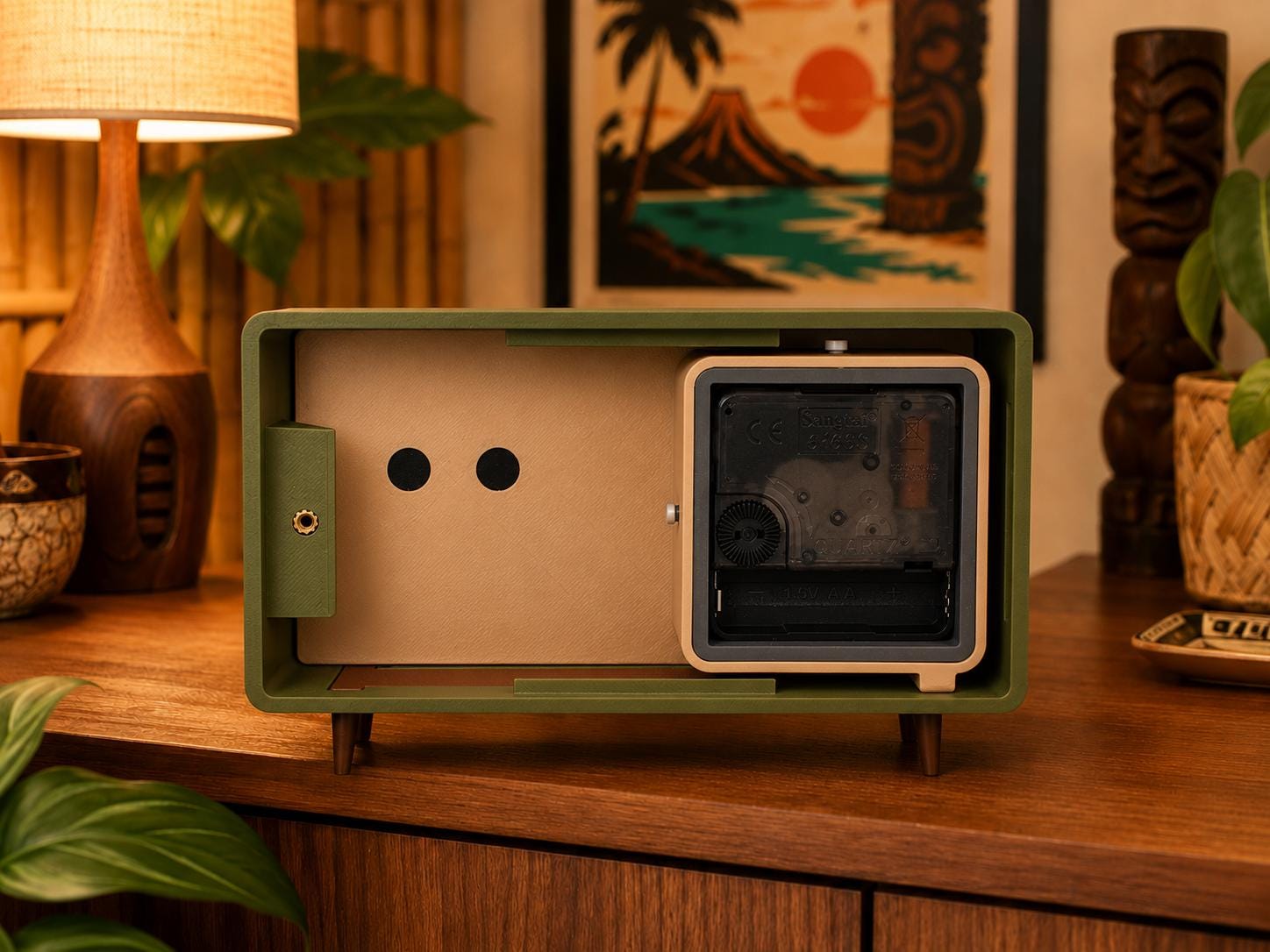 Tiki Sentinel Clock - Desk and Tabletop
