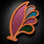 Glitter Critters Peacock Trio | Mid Century Modern Peacock Wall Art | Retro Glitter Bird Decor | 3 Piece MCM Wall Set