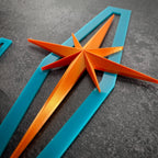 Atomic Shields – Mid Century Modern Starburst Wall Art – Retro Atomic Decor – Acrylic & PLA Wall Art – Set of 3 or Individual