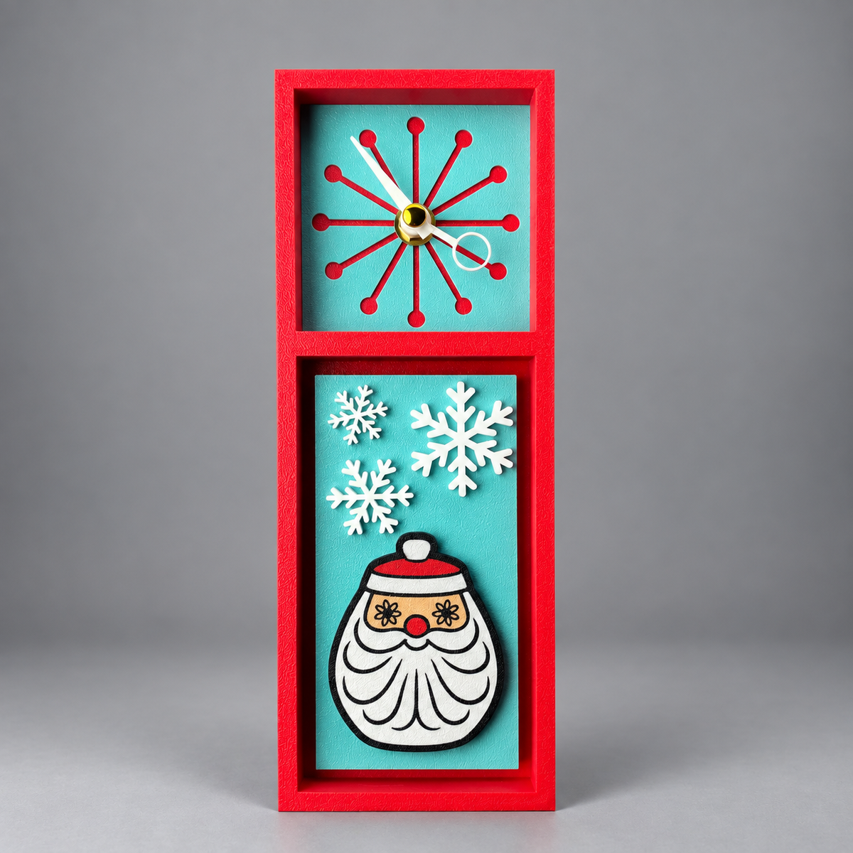 Starry Eyed Santa Clock