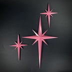 AtomCat Starburst Series – Retro Atomic Wall Decor – Magnetic MCM Starburst Set – 3 Piece Mid Century Modern Accent Set