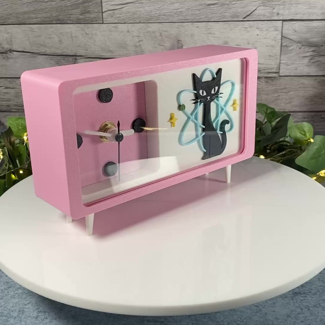 Atomic Kitty Clock - Desk and Tabletop