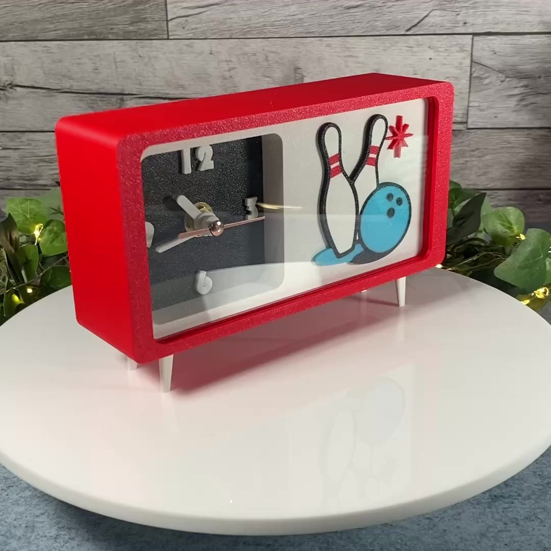 Retro Bowling Clock - Desk and Tabletop