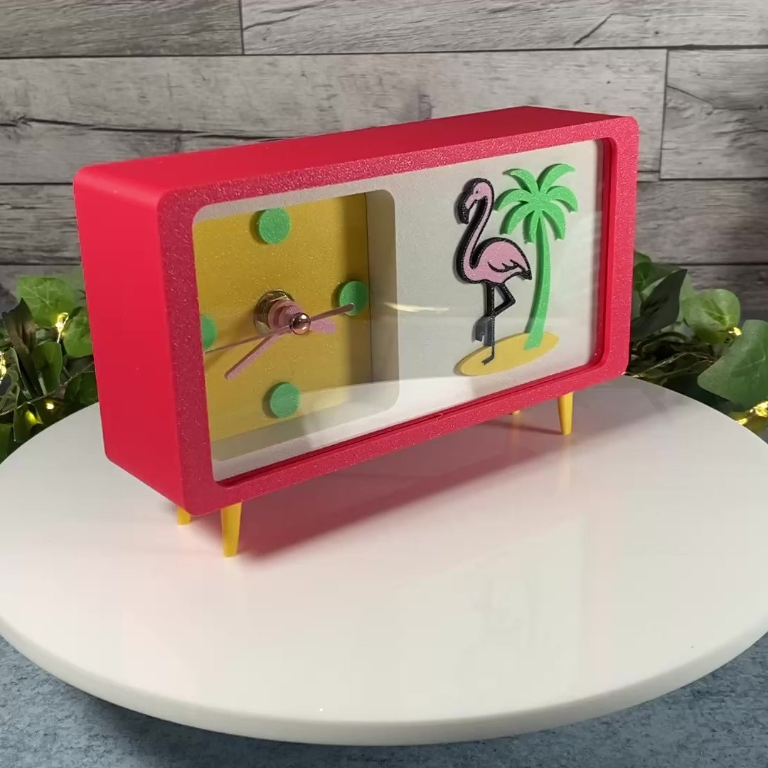 Flamingo Vibe Clock - Desk and Tabletop