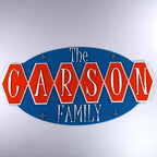 Personalized Family Marquee Sign, Retro Mid Century Modern Acrylic Family Sign, Custom Indoor Outdoor Wall Decor