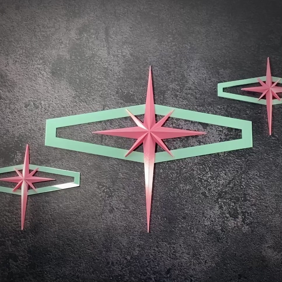 AtomCat StarSigns | 3-Piece Mid-Century Modern Wall Art Set Or Single Pieces (Customizable Colors)