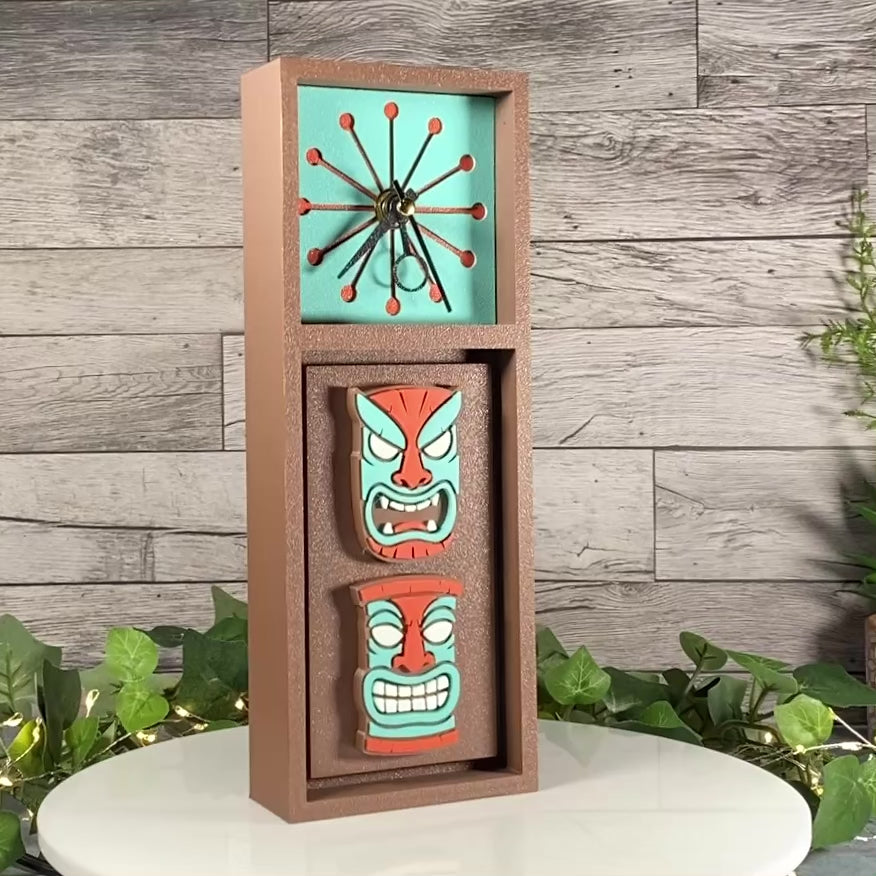 Tiki Totem Clock - Desk, Tabletop, Wall