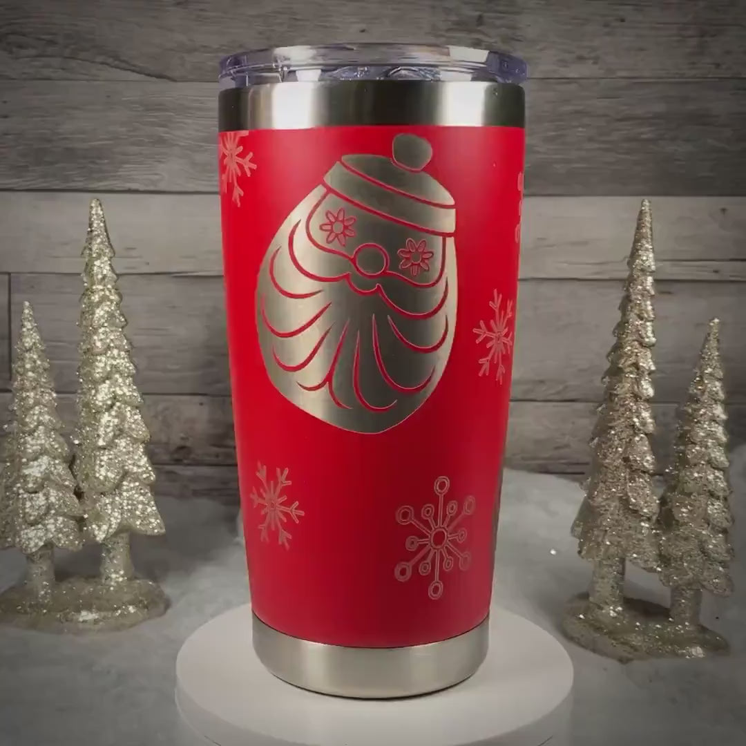 Mid Century Modern Santa Tumbler – Holt Howard Inspired Laser Engraved Christmas Travel Mug